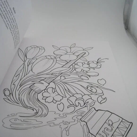 Creative Haven Floral Tattoo Designs Adult Coloring Book by Erik Siuda 31 Pages - Picture 3 of 5